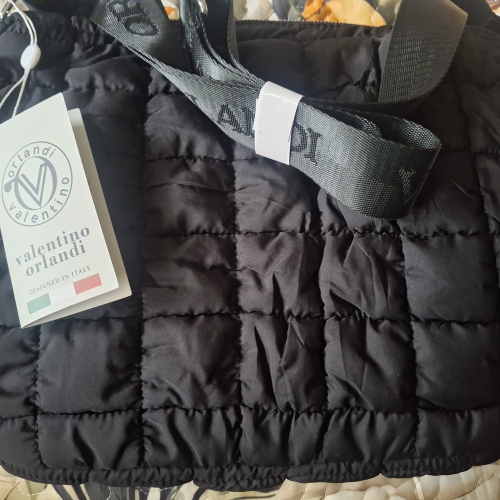 Valentino Orlandi Elegant Black Quilted Tote